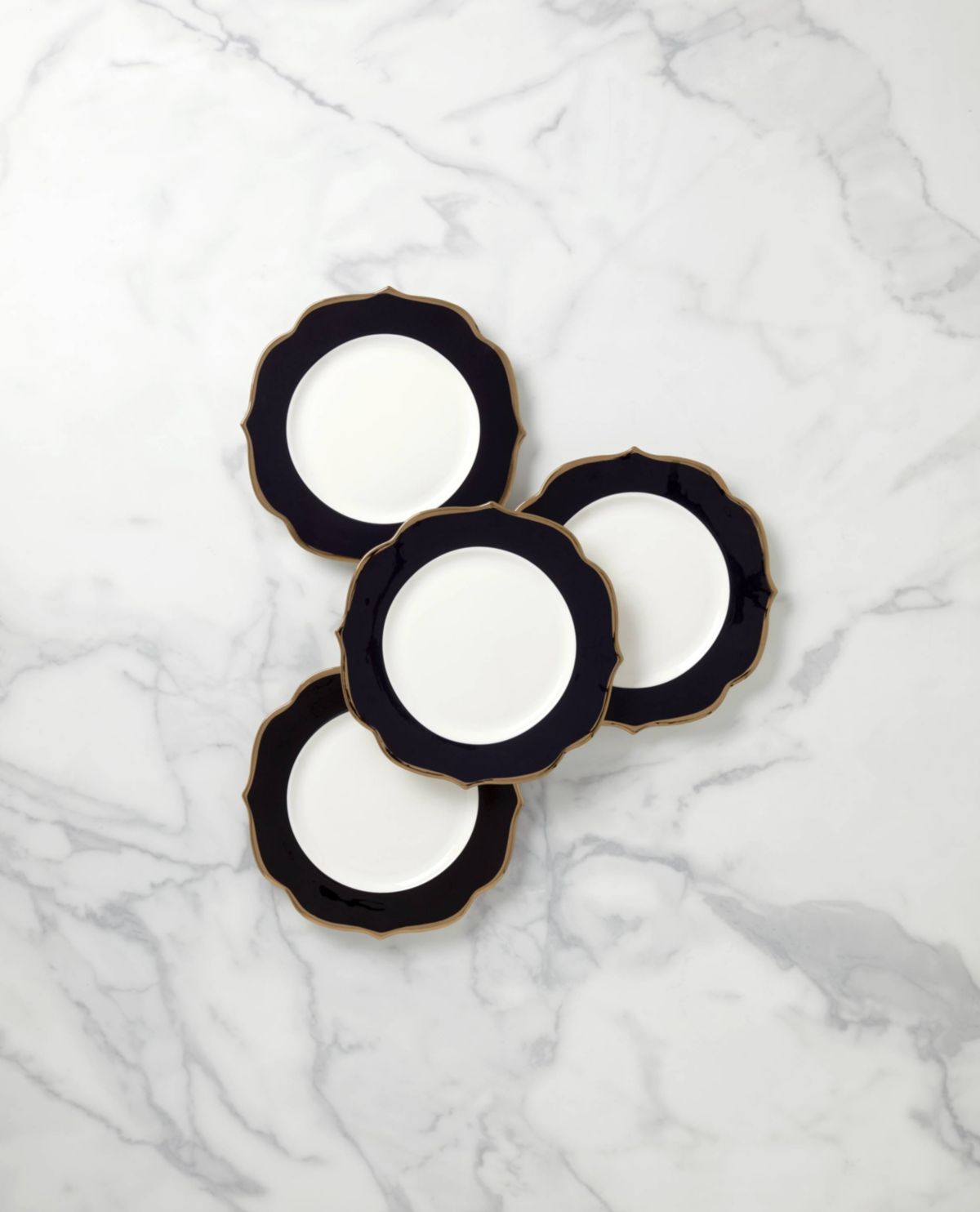 Contempo Luxe Black Accent Plates, Set of 4