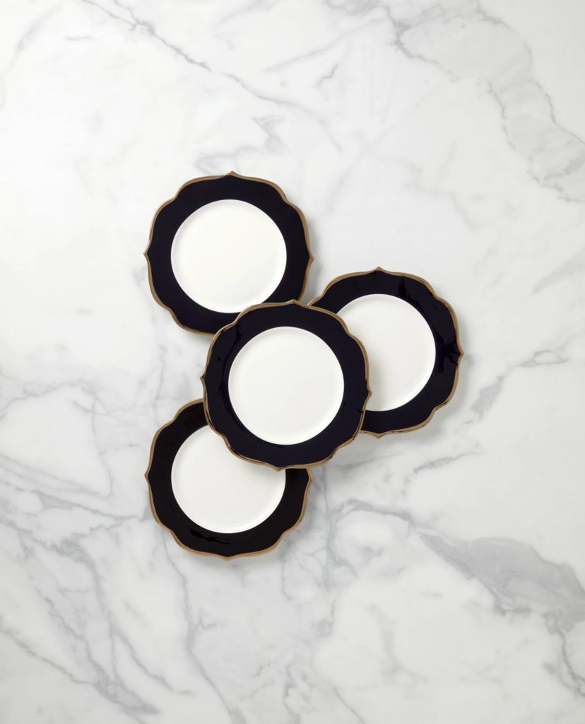Contempo Luxe Black Accent Plates, Set of 4