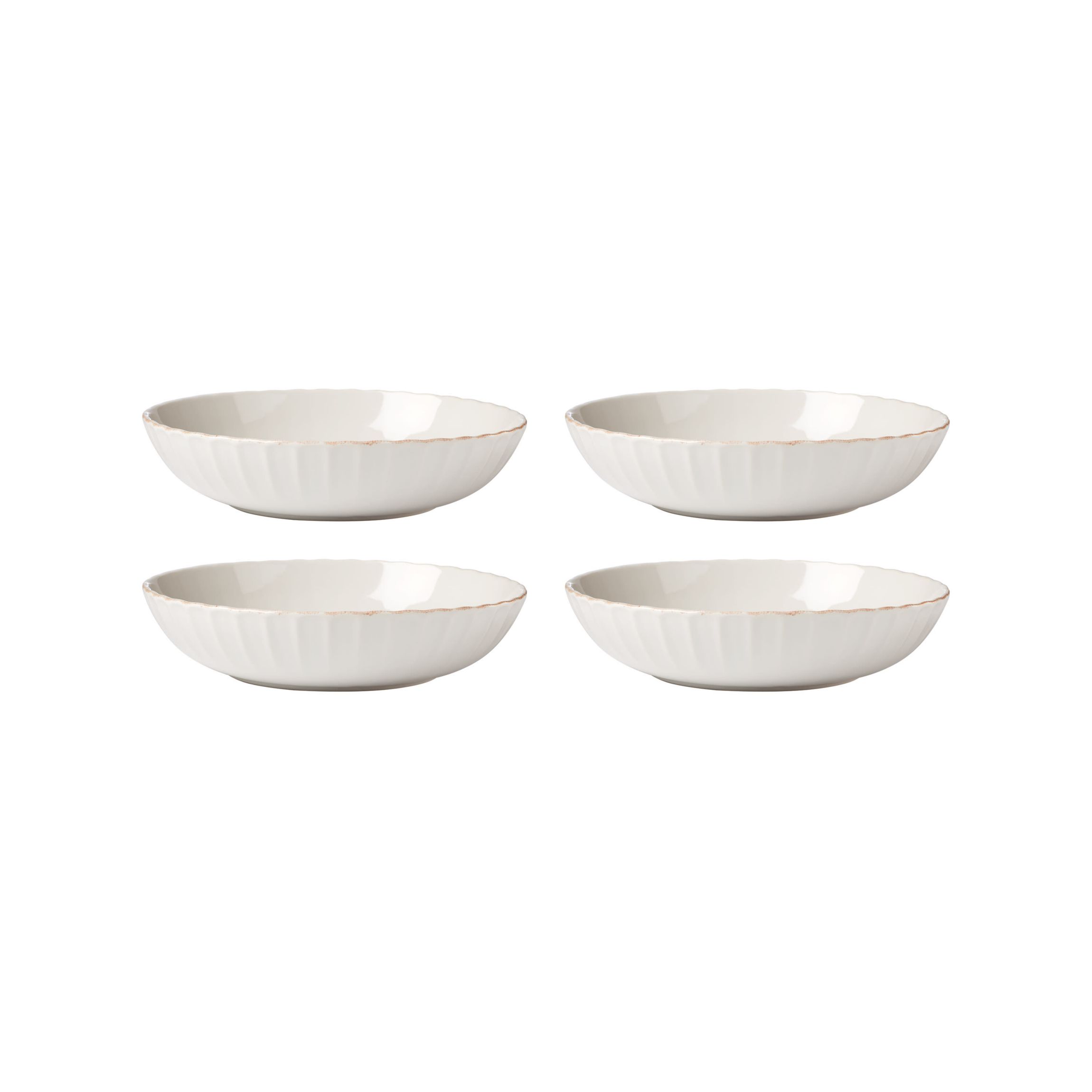 French Perle Scallop Pasta Bowls, Set of 4