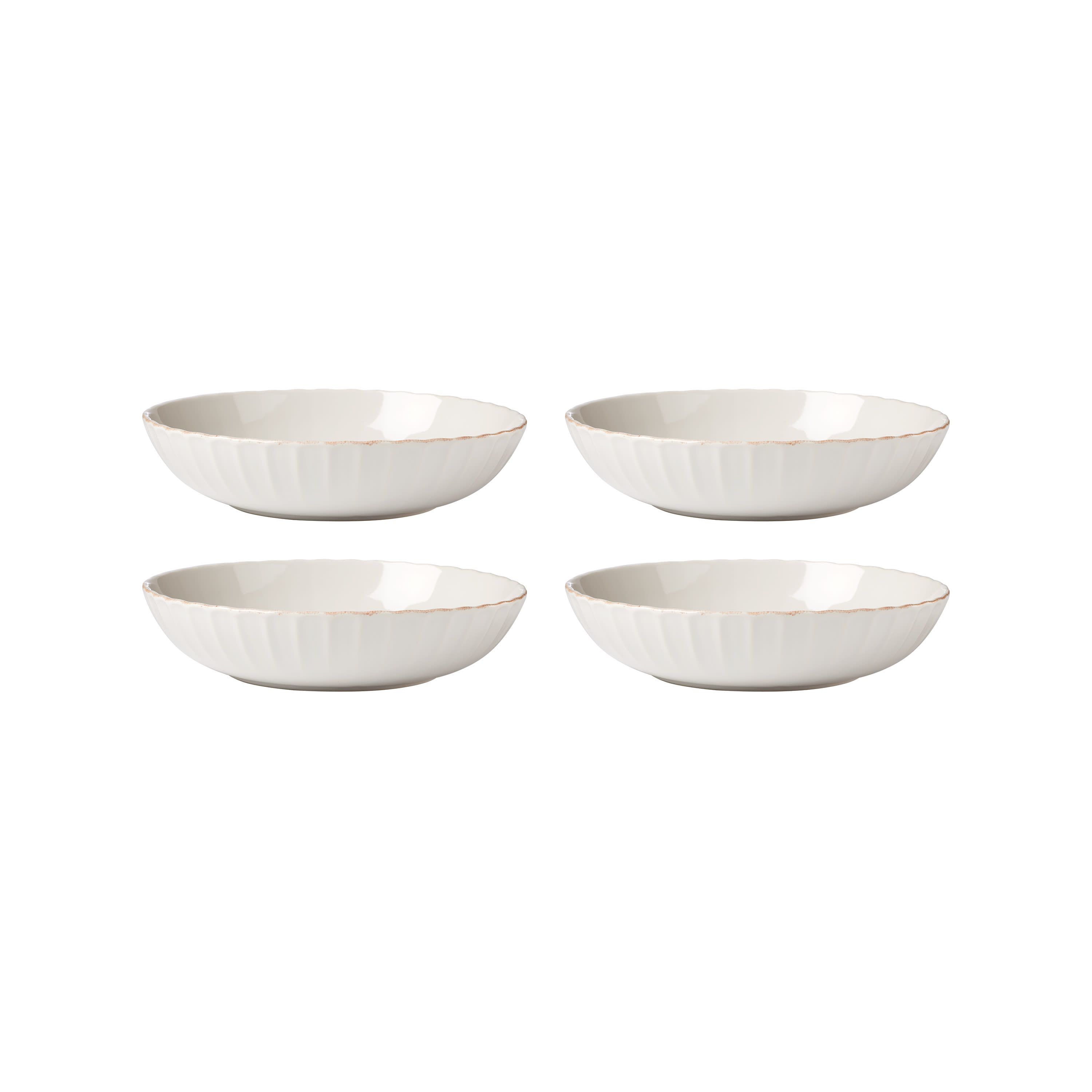 French Perle Scallop Pasta Bowls, Set of 4