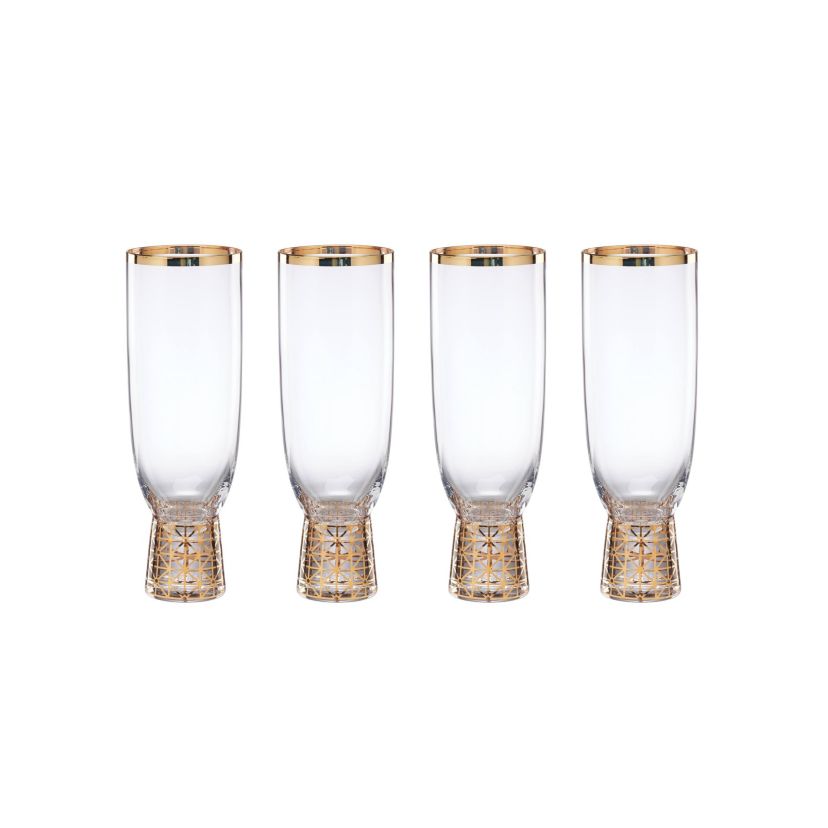 Tuscany Classics Gold Frost Flutes, Set of 4