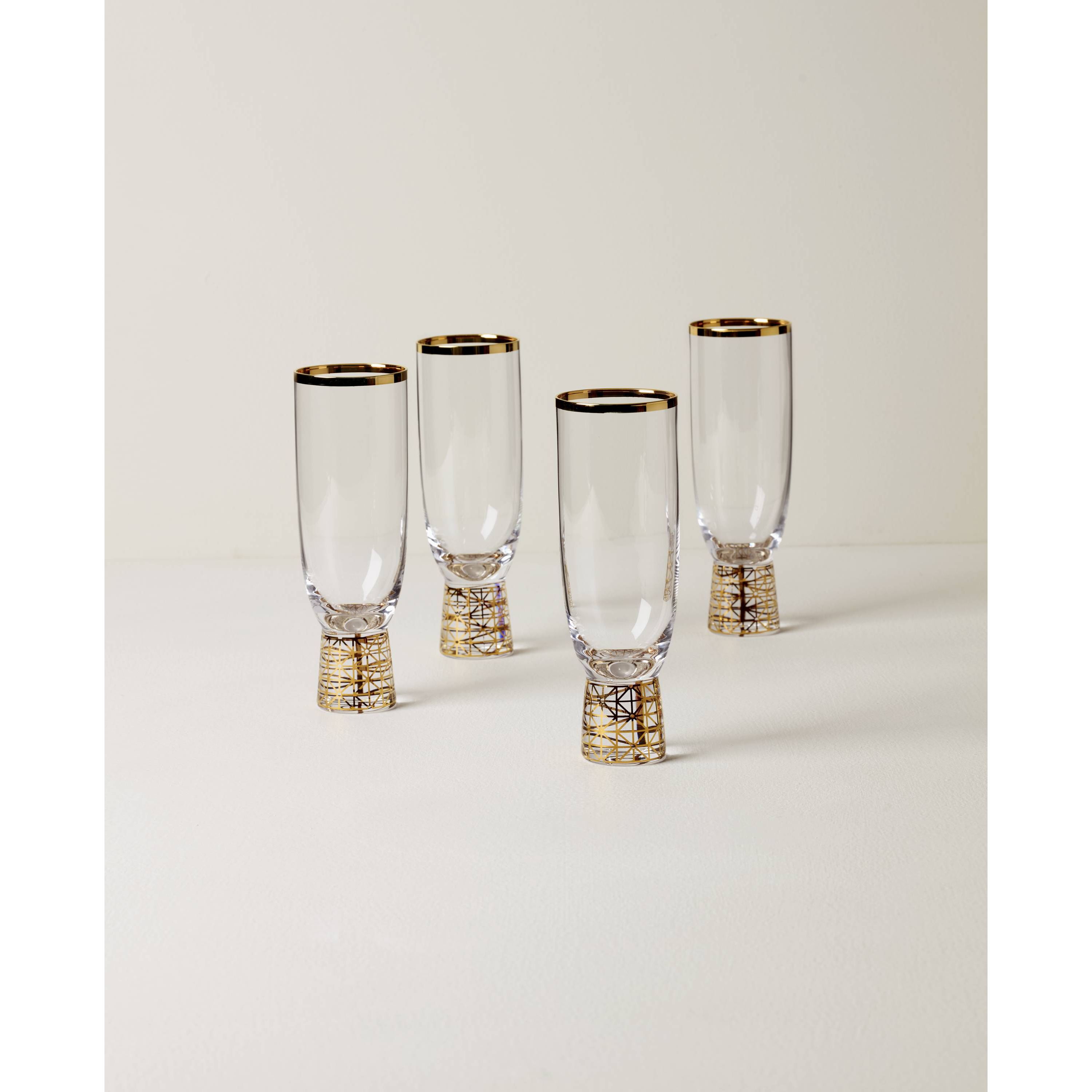 Tuscany Classics Gold Frost Flutes, Set of 4