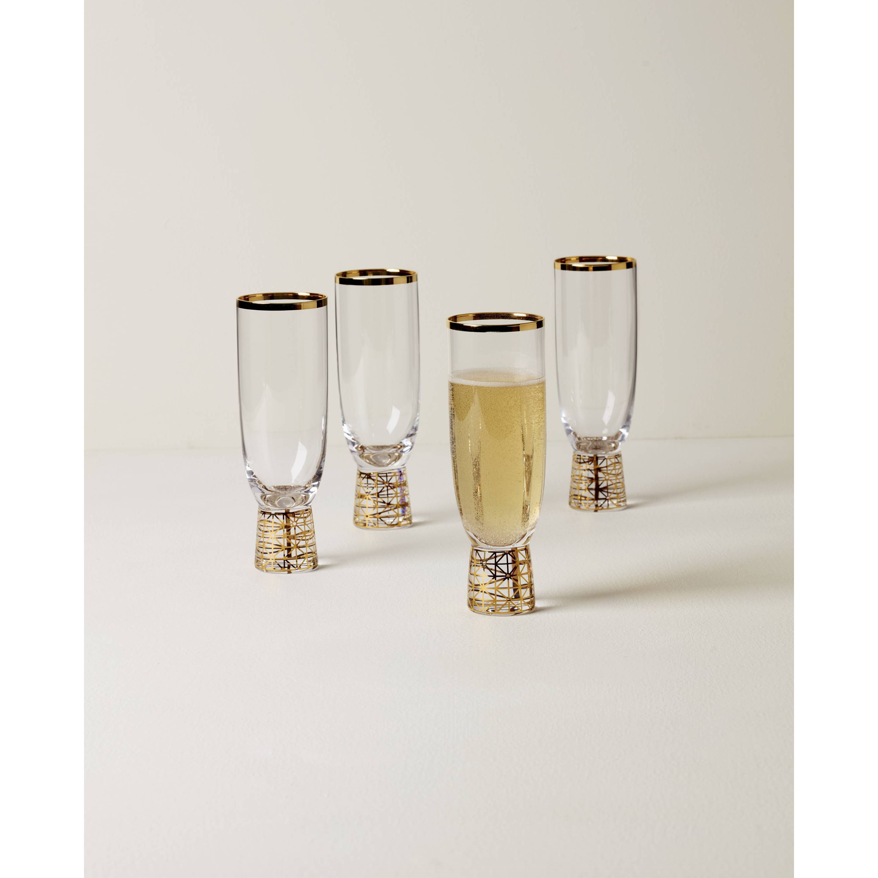 Tuscany Classics Gold Frost Flutes, Set of 4