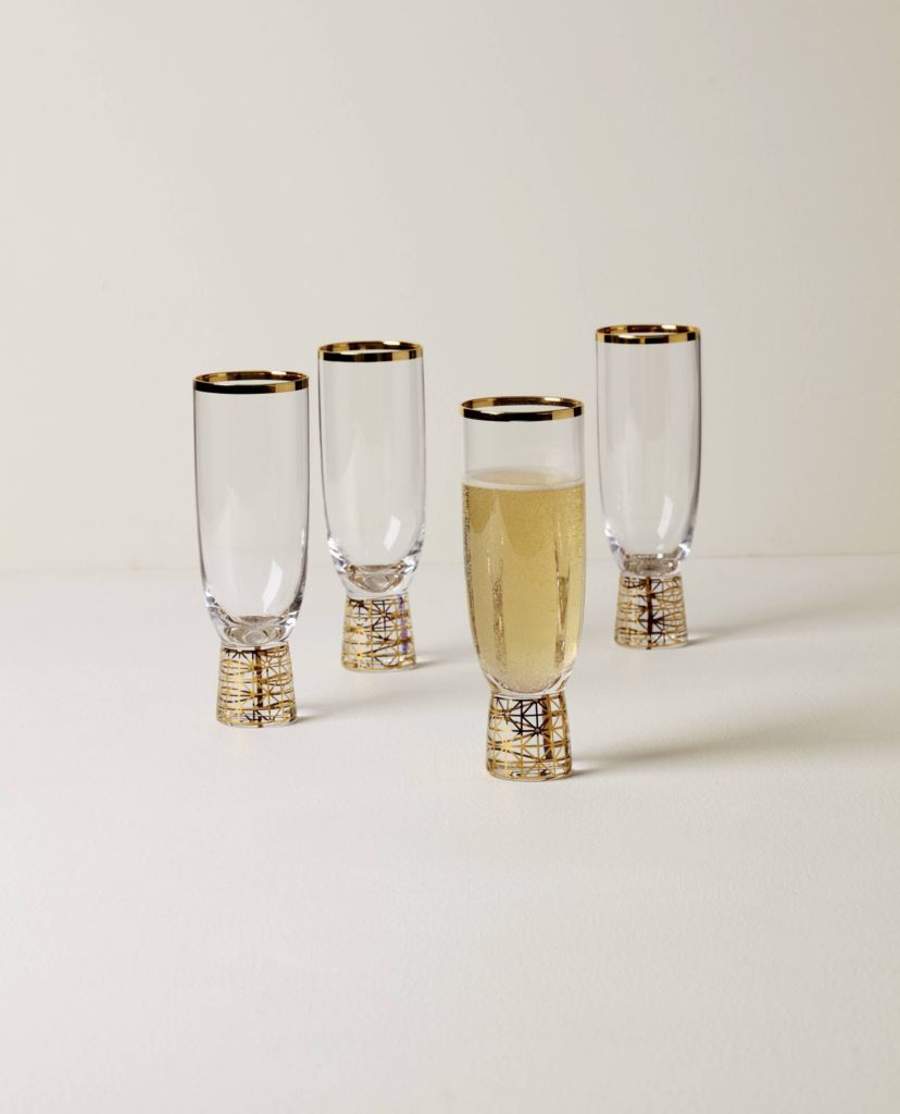 Tuscany Classics Gold Frost Flutes, Set of 4