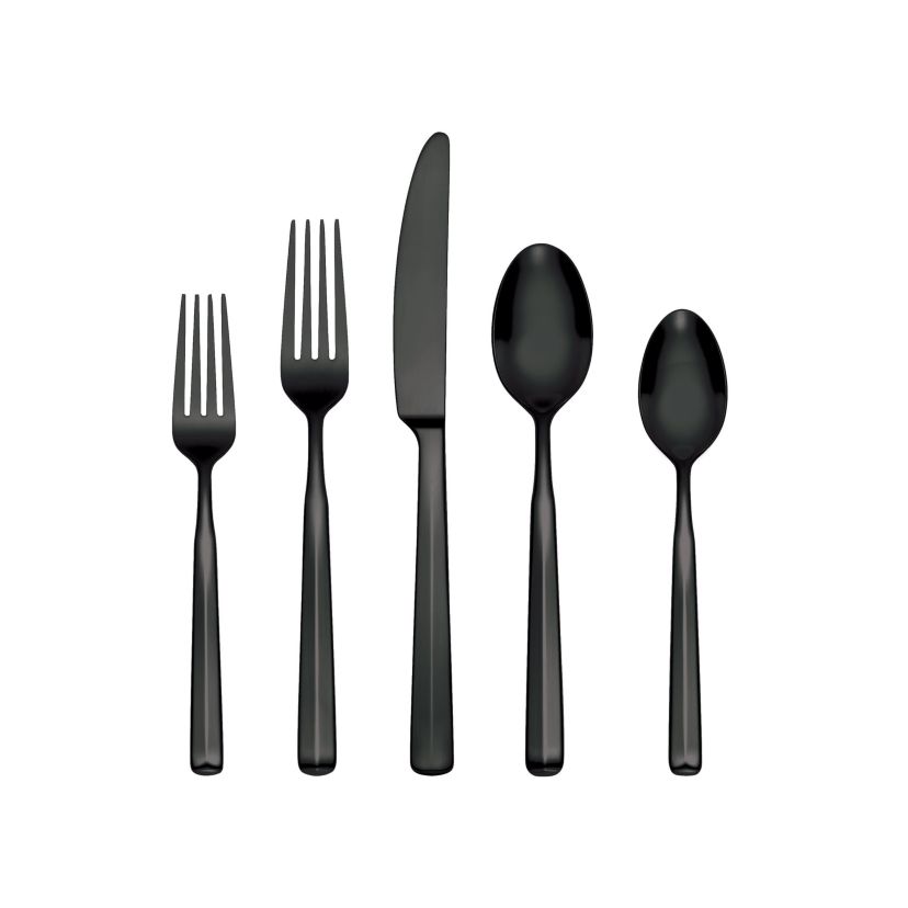 Ryder Satin Black 20-Piece Flatware Set