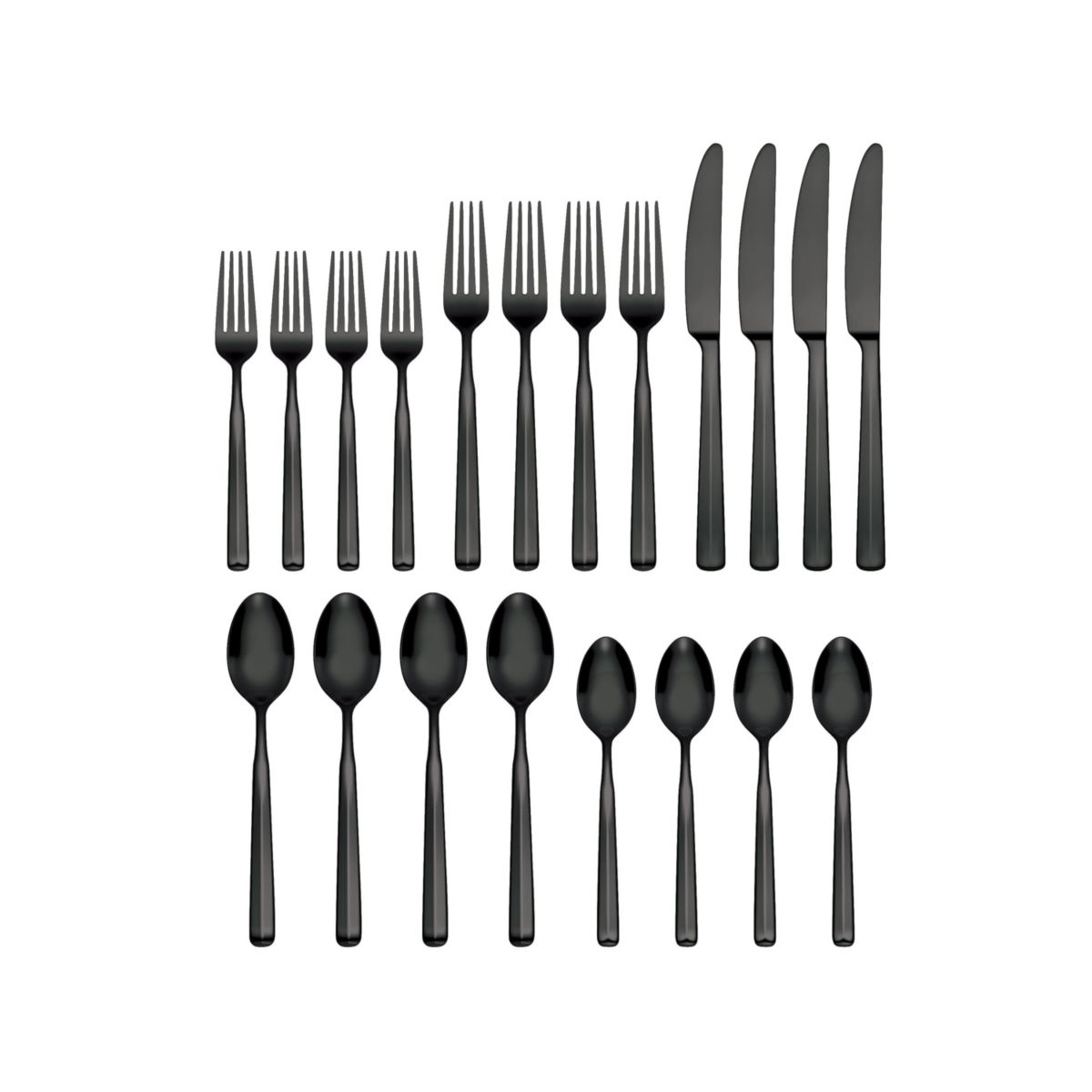 Ryder Satin Black 20-Piece Flatware Set