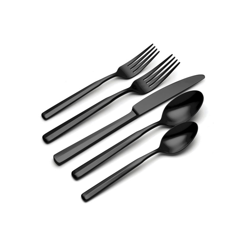 Ryder Satin Black 20-Piece Flatware Set