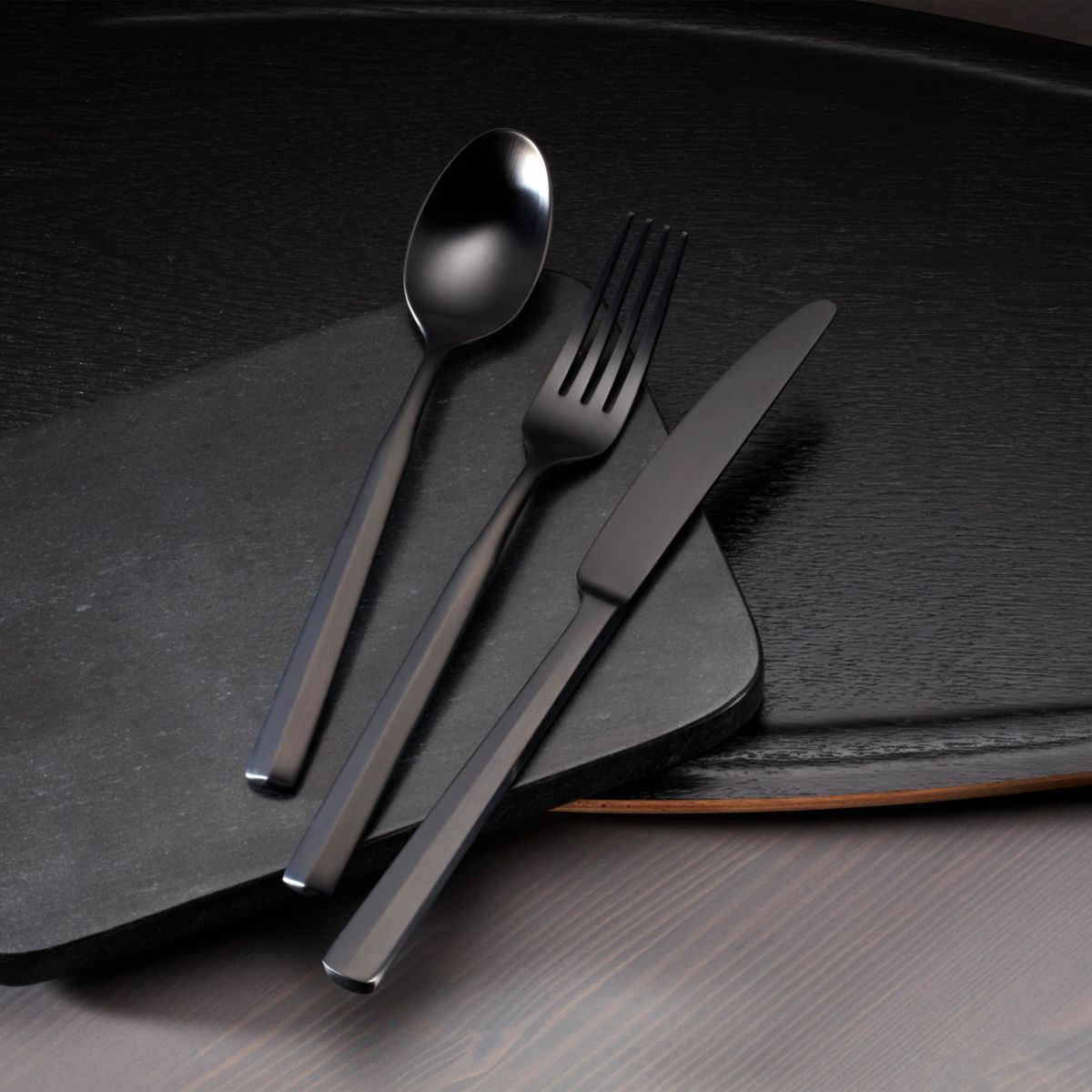 Ryder Satin Black 20-Piece Flatware Set