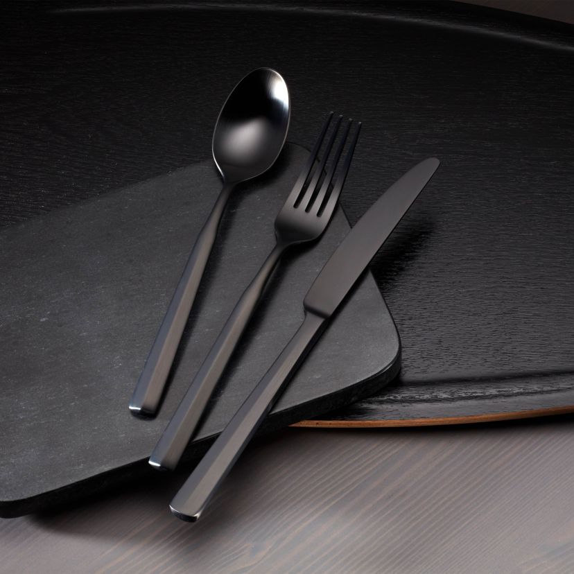 Ryder Satin Black 20-Piece Flatware Set