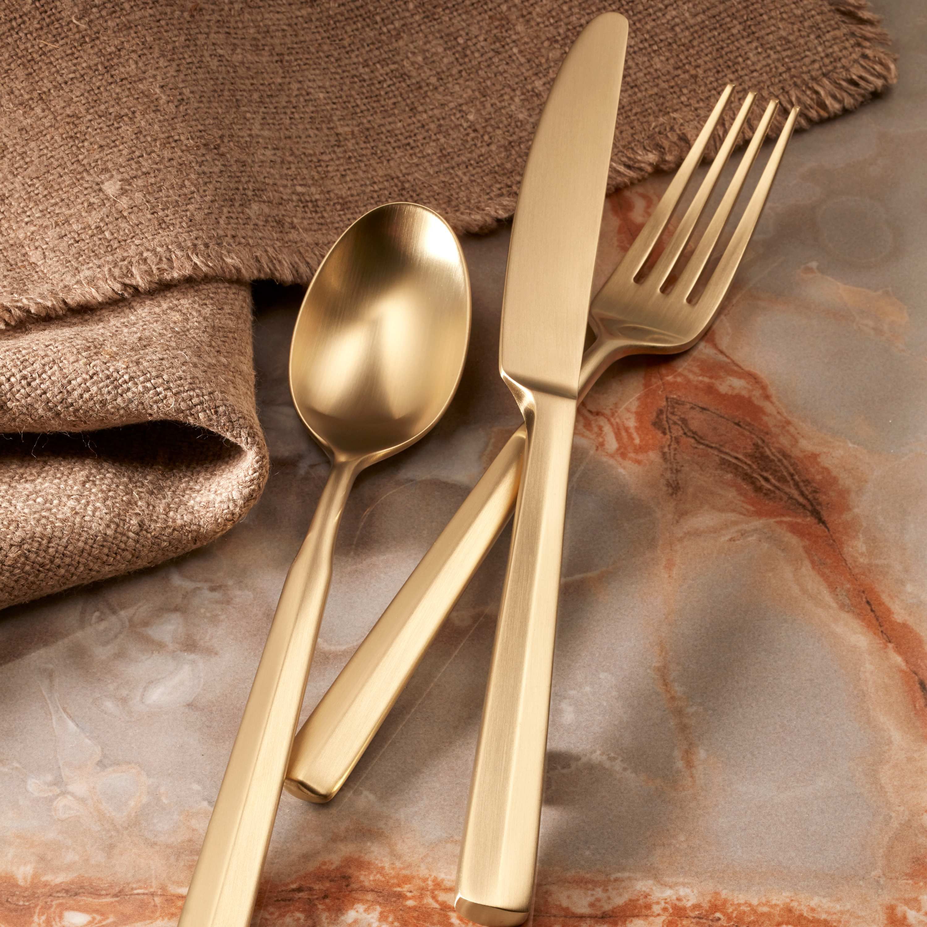 Ryder Satin Champagne 20-Piece Flatware Set