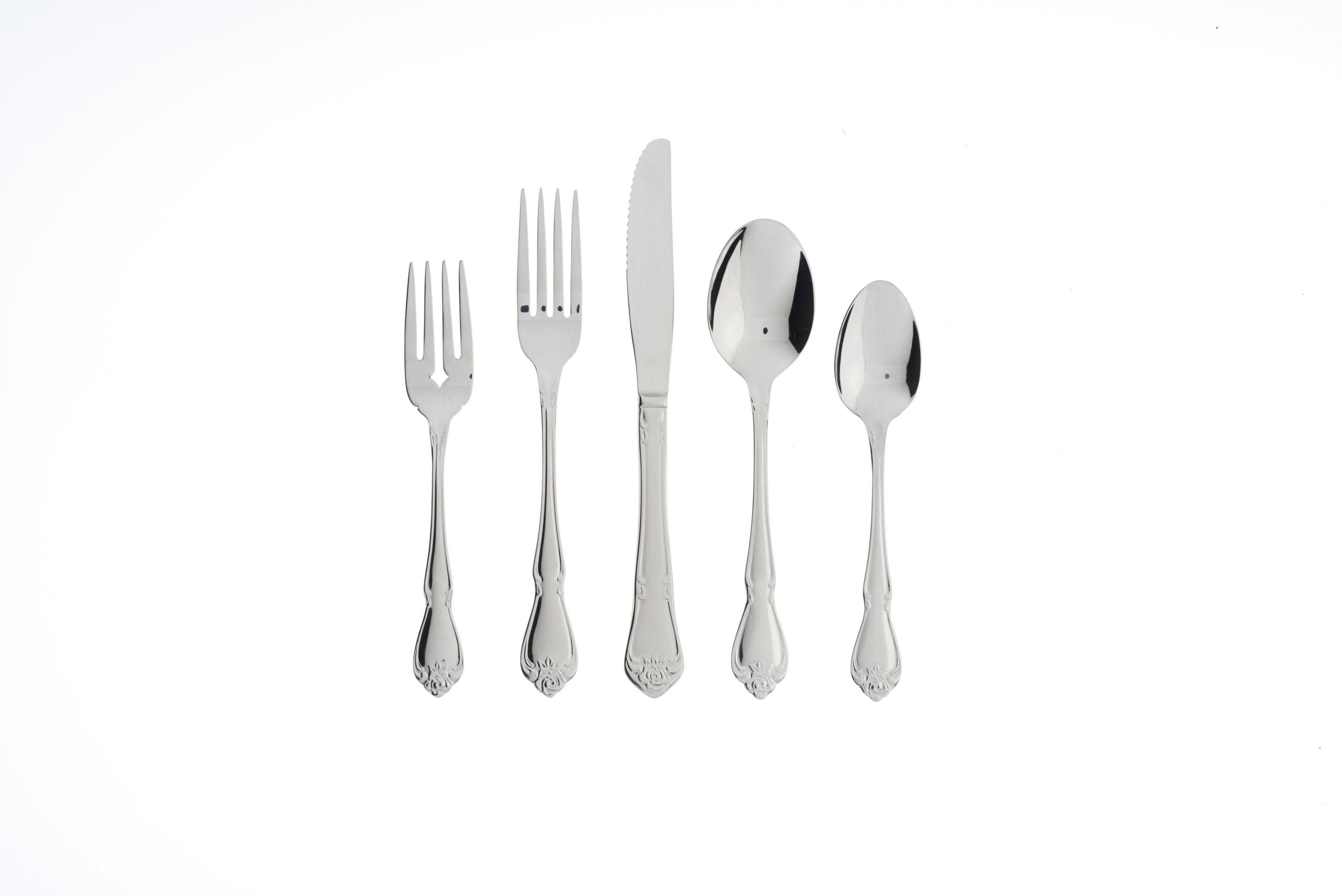 True Rose 45 Piece Everyday Flatware Set, Service For 8