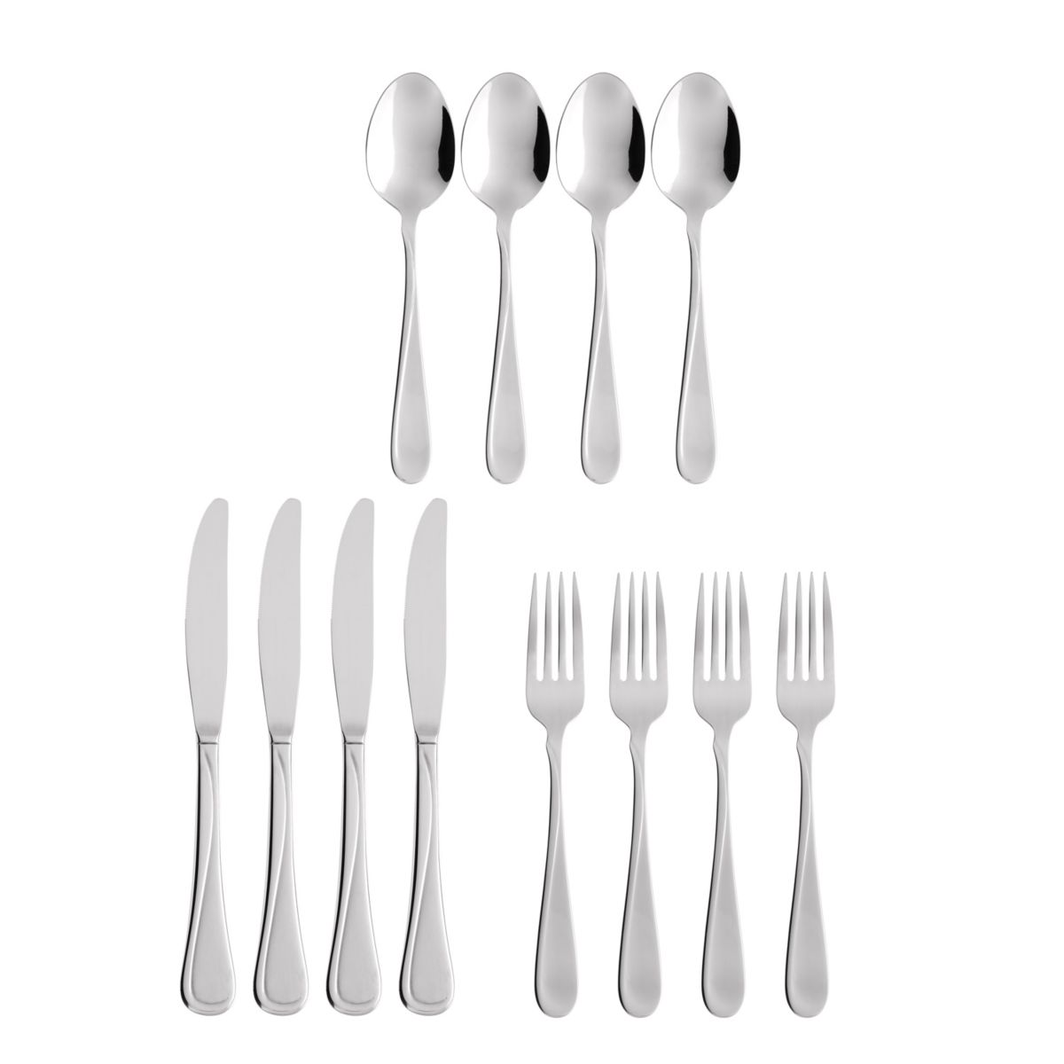 Flight 12 Piece Everyday Flatware Set, Service For 4