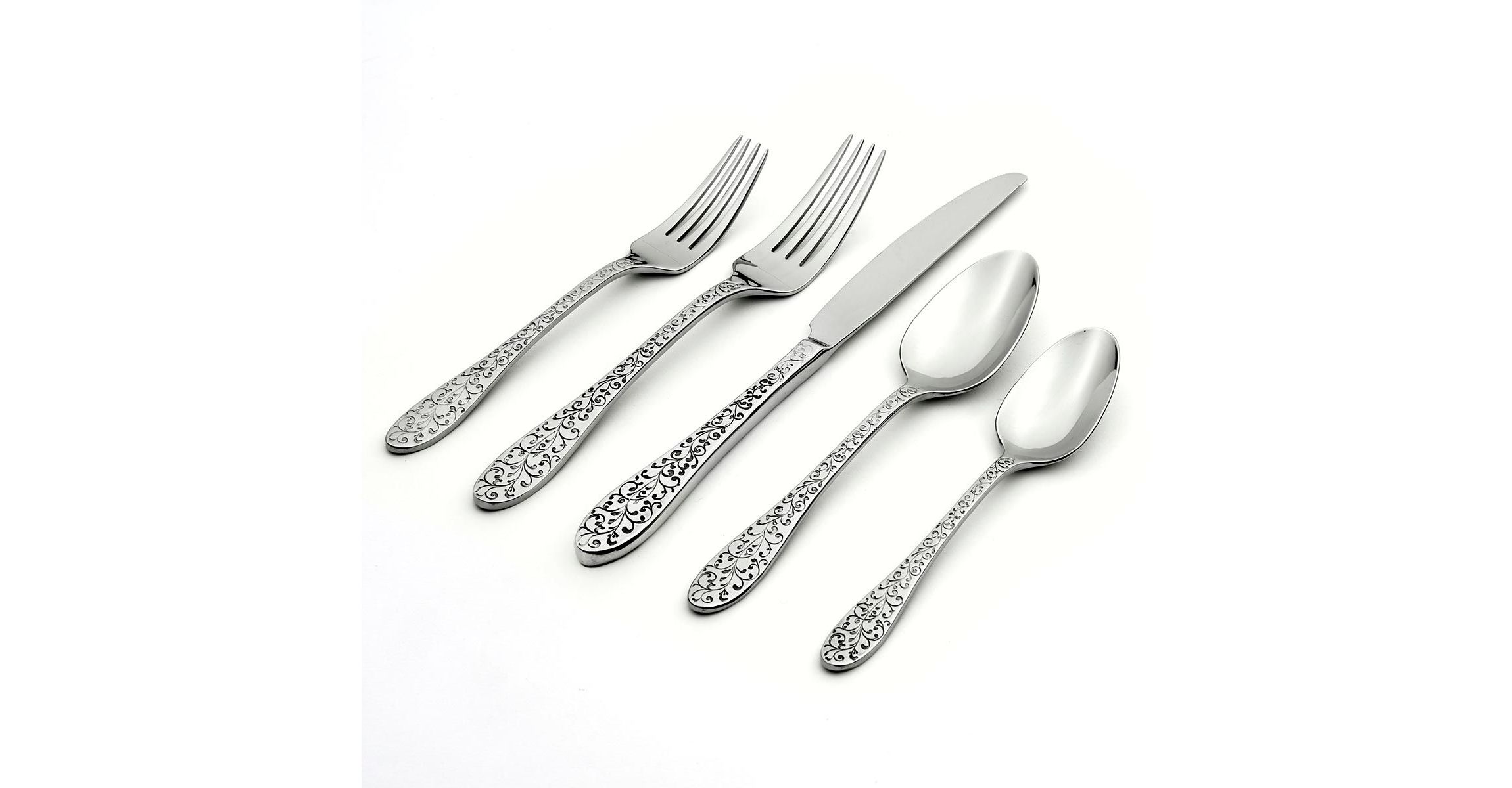 Ivy Flourish 20 Piece Fine Flatware Set, Service For 4