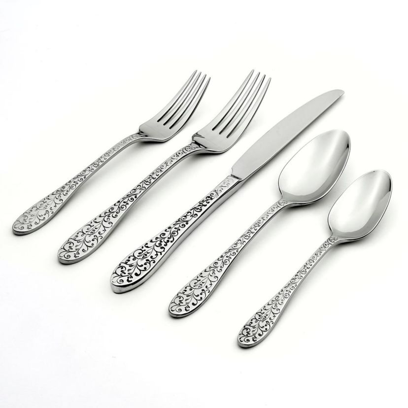 Ivy Flourish 20 Piece Fine Flatware Set, Service For 4