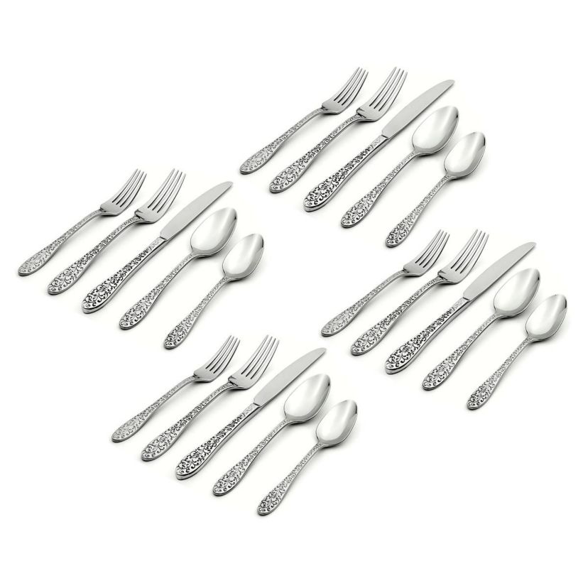 Ivy Flourish 20 Piece Fine Flatware Set, Service For 4