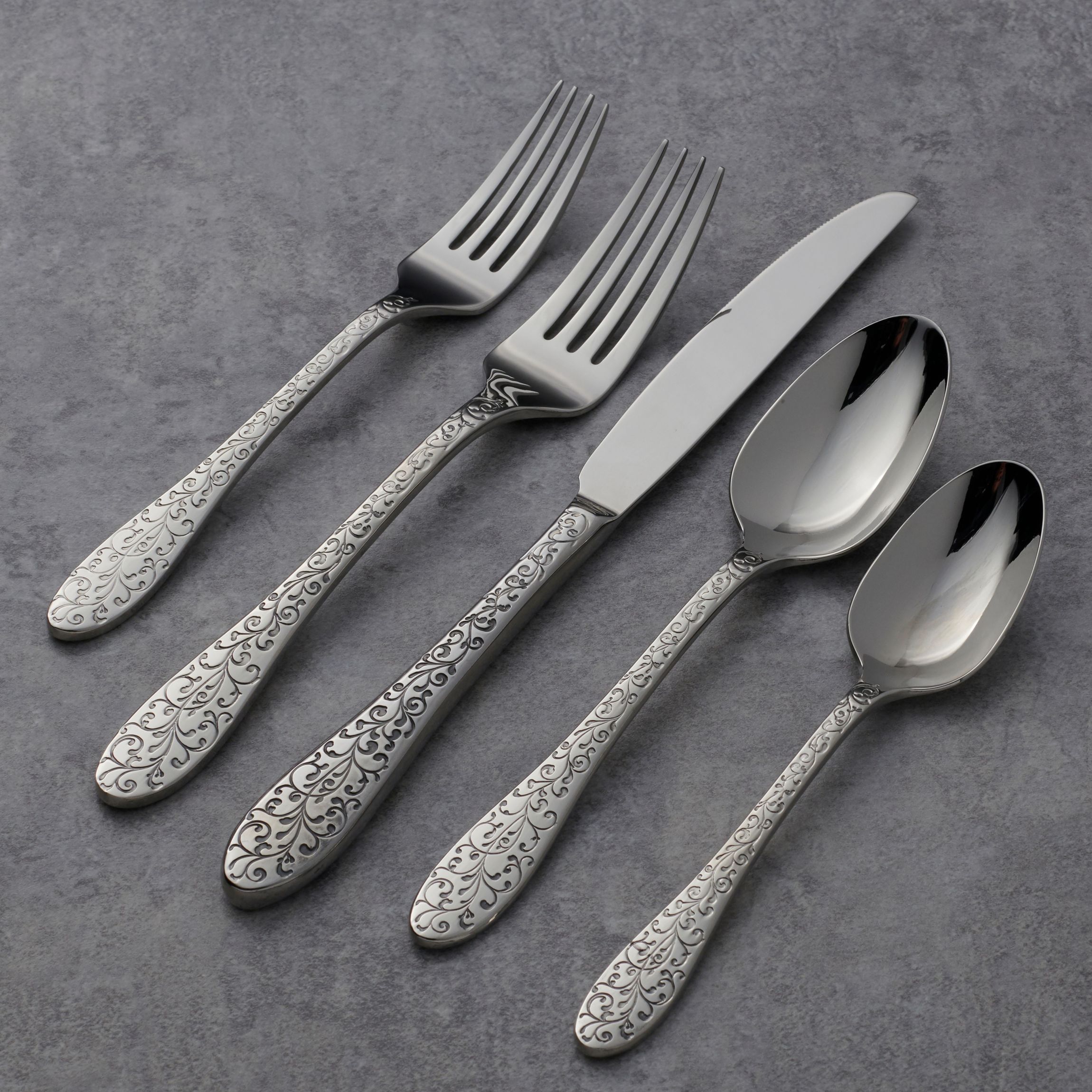 Ivy Flourish 20 Piece Fine Flatware Set, Service For 4