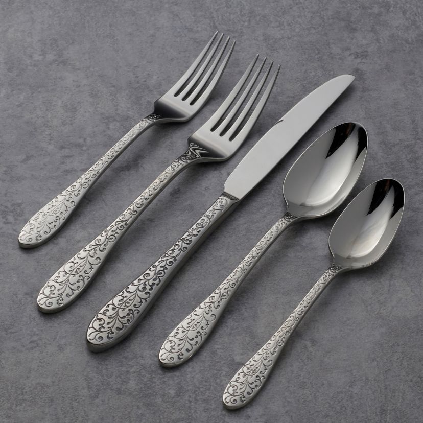 Ivy Flourish 20 Piece Fine Flatware Set, Service For 4