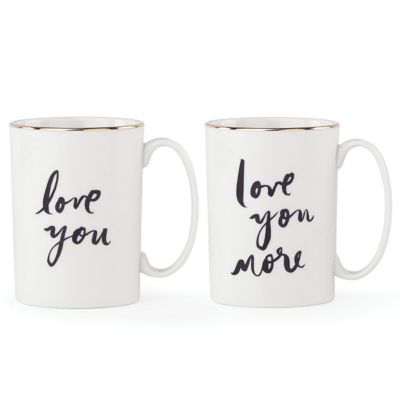 kate spade new york Bridal Partyâ¢ "Love You" and "Love You More" 2-piece Mug Set, White