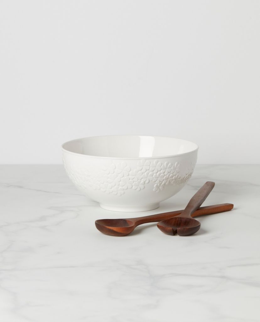 Blossom Lane Salad Bowl & Servers