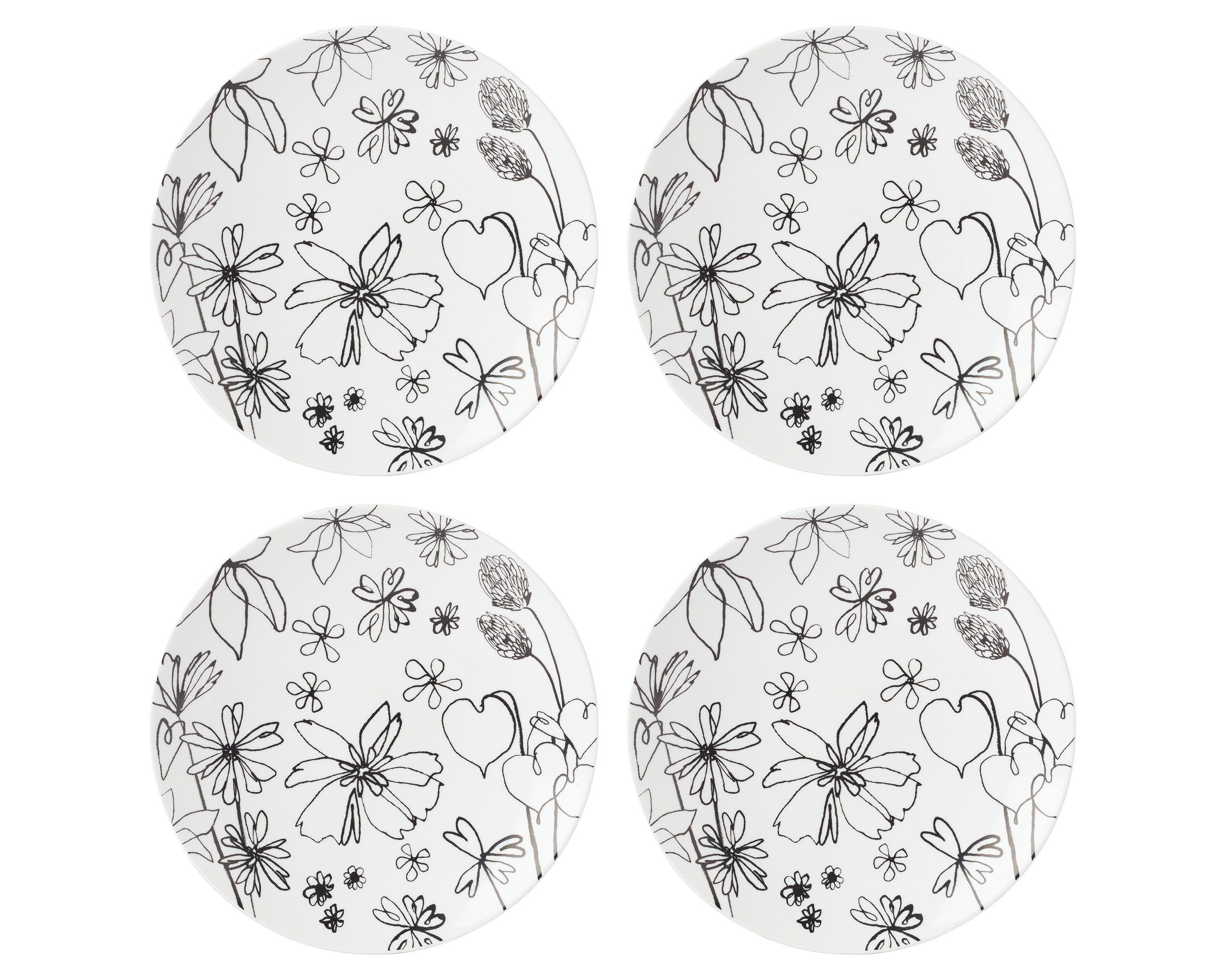Garden Doodle Accent Plate, Set of 4