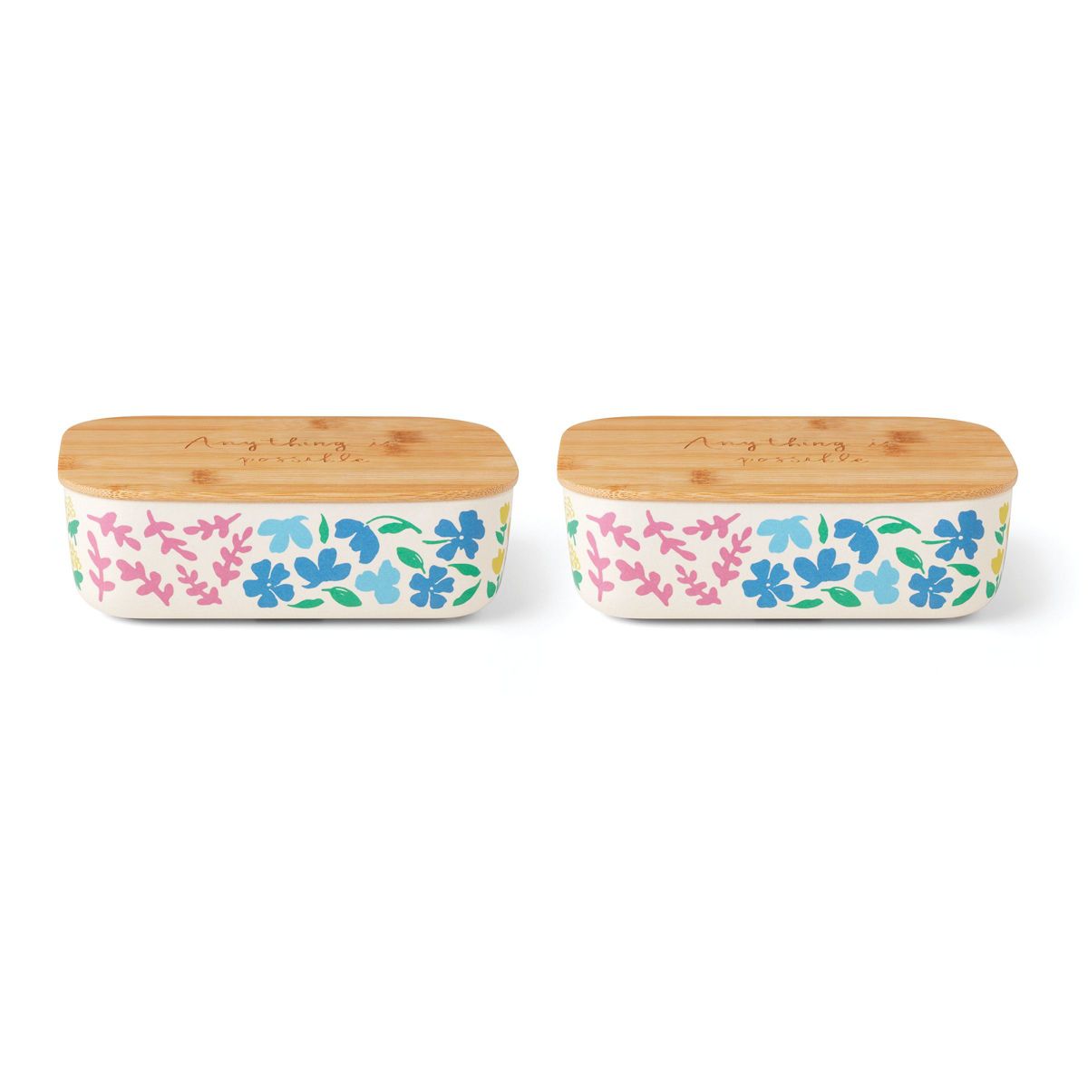 Floral Fields Container With Lid, Set of 2