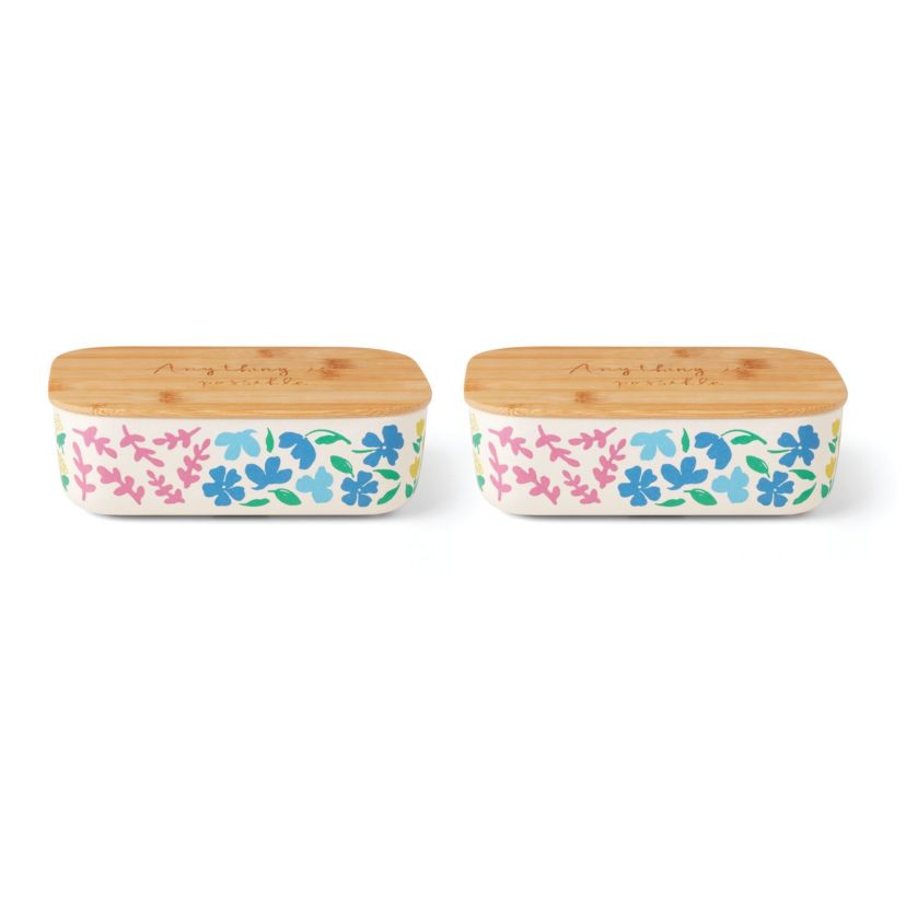 Floral Fields Container With Lid, Set of 2