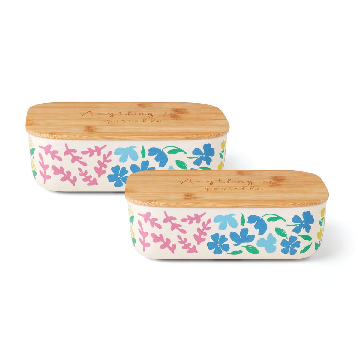Floral Fields Container With Lid, Set of 2