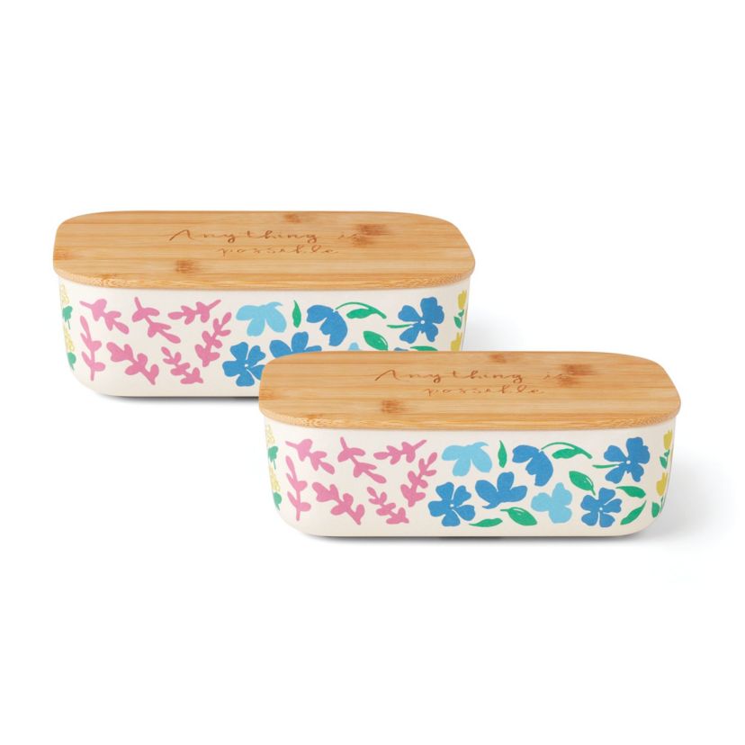 Floral Fields Container With Lid, Set of 2