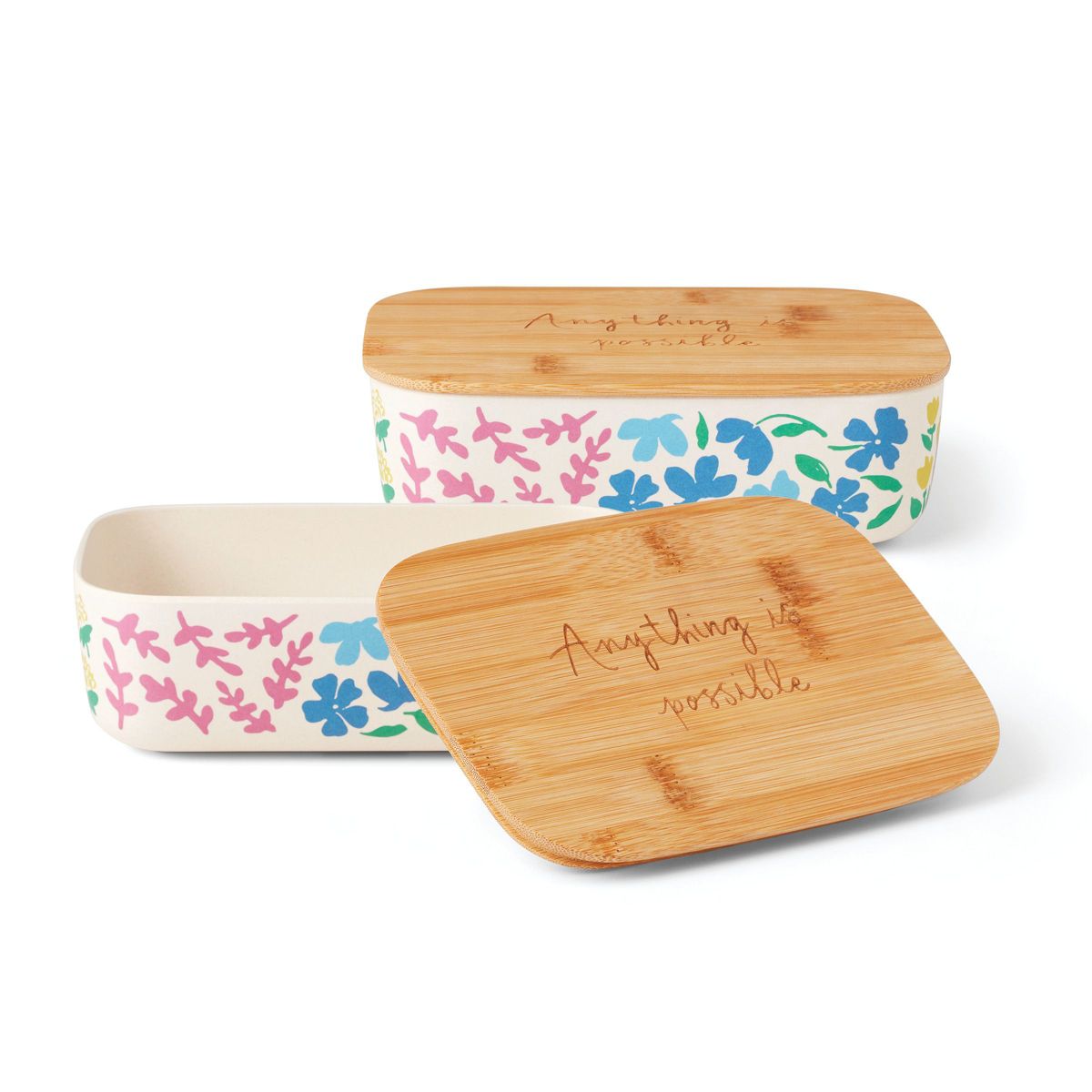 Floral Fields Container With Lid, Set of 2