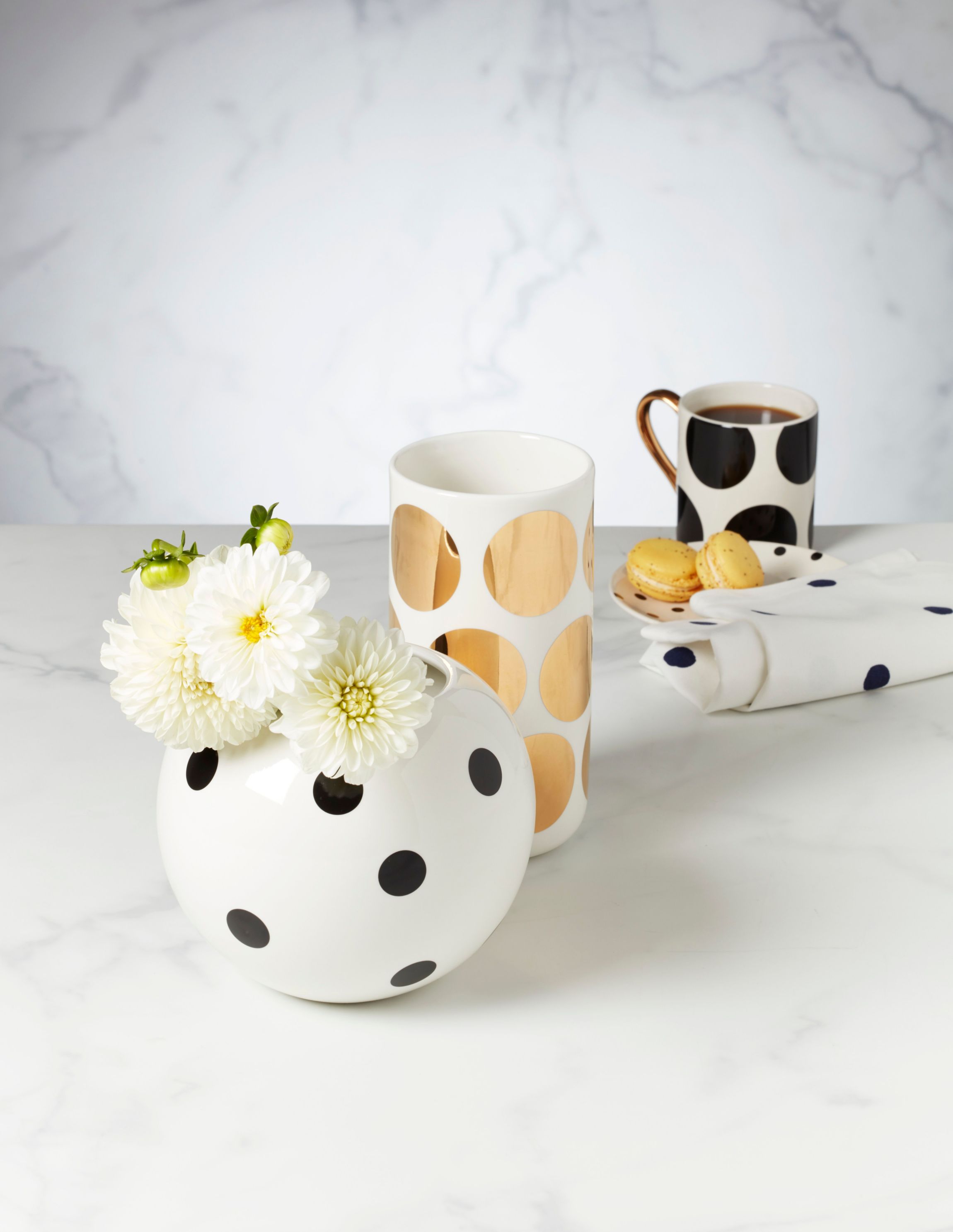 On The Dot Tall Gold Dot Vase