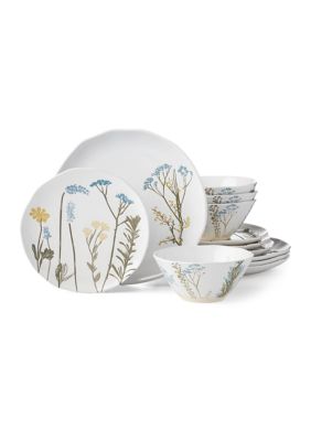 Lenox Wildflowers 12-Piece Dinnerware Set, White