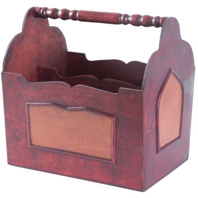 Handcrafted Decorative Wooden Magazine Rack with Handle