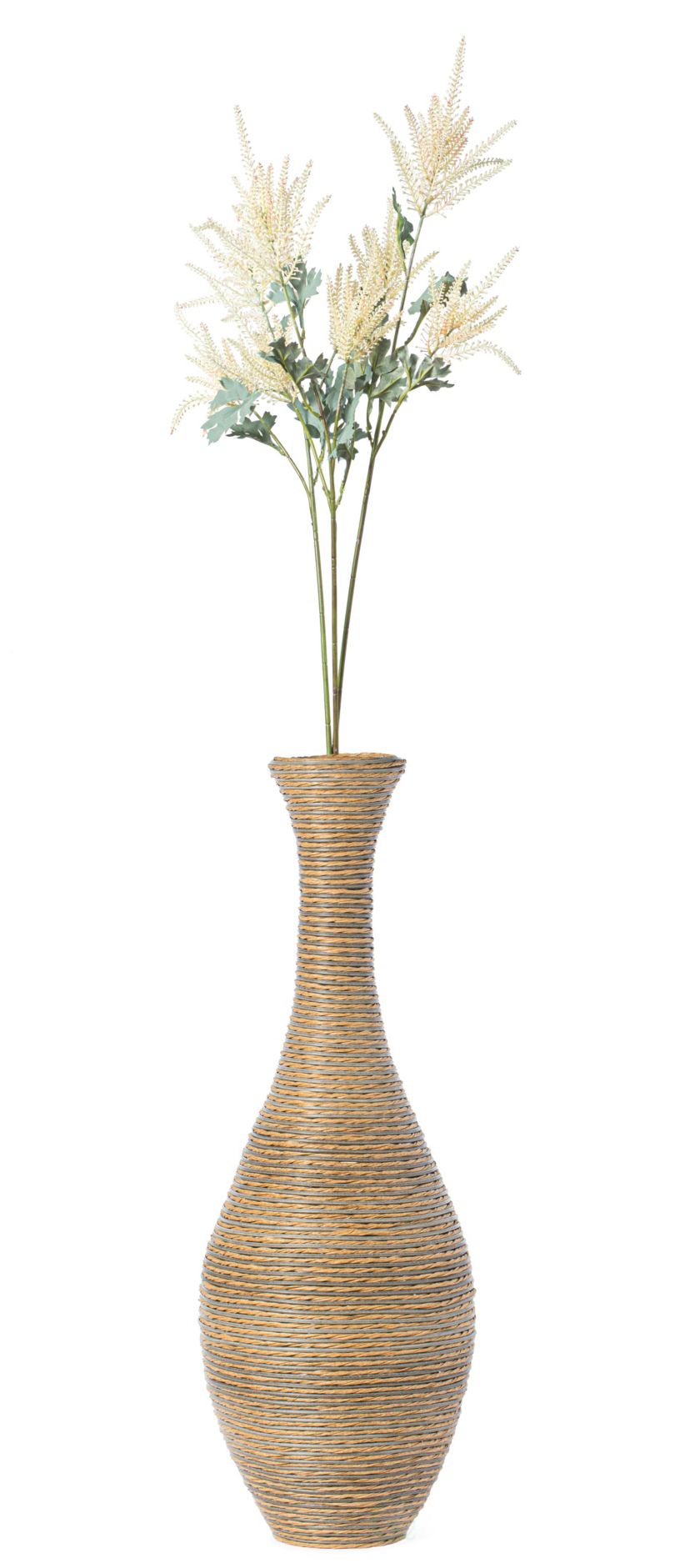 Tall floor vase, 38-Inch-Tall Floor Vase, Artificial Rattan Floor Vase Beige, extra-large floor vases, living room vases, home decor, umbrella stand, For Entryway, Living Room, or Hallway