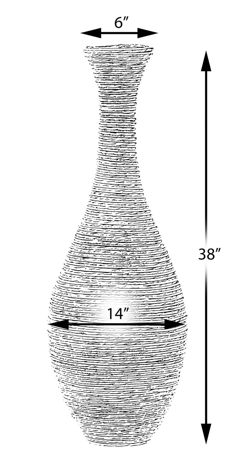Tall floor vase, 38-Inch-Tall Floor Vase, Artificial Rattan Floor Vase Beige, extra-large floor vases, living room vases, home decor, umbrella stand, For Entryway, Living Room, or Hallway