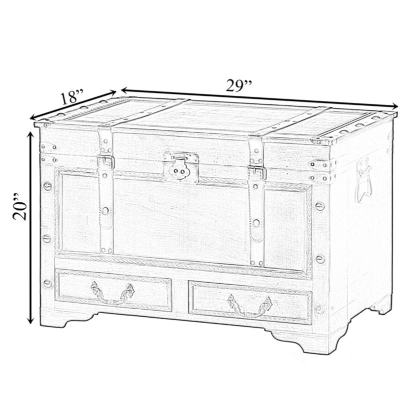 Large Grey Storage Trunk Chest With Drawer Organizer and Handles for Easy Moving