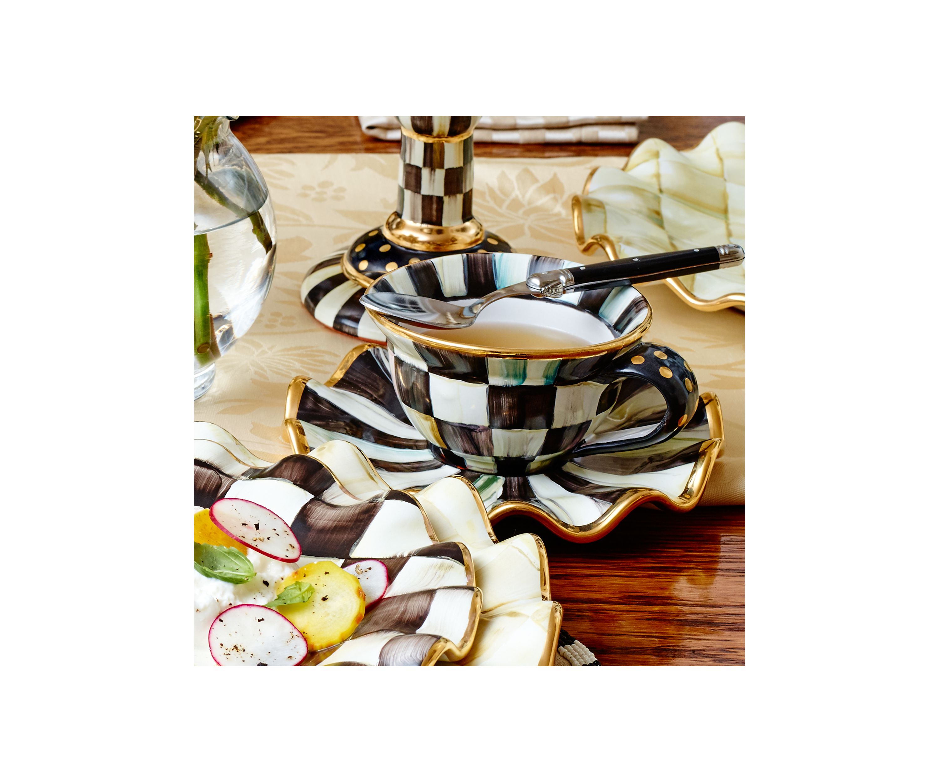 Courtly Check Ceramic Teacup