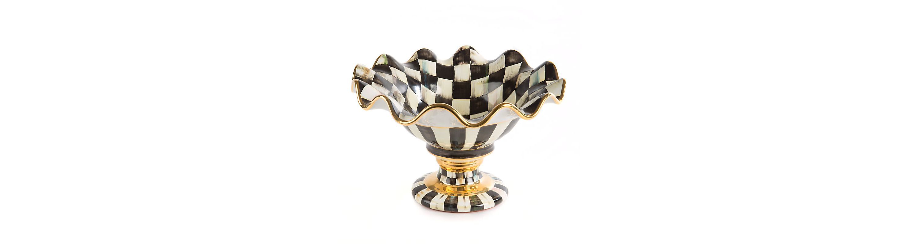 Courtly Check Ceramic Compote