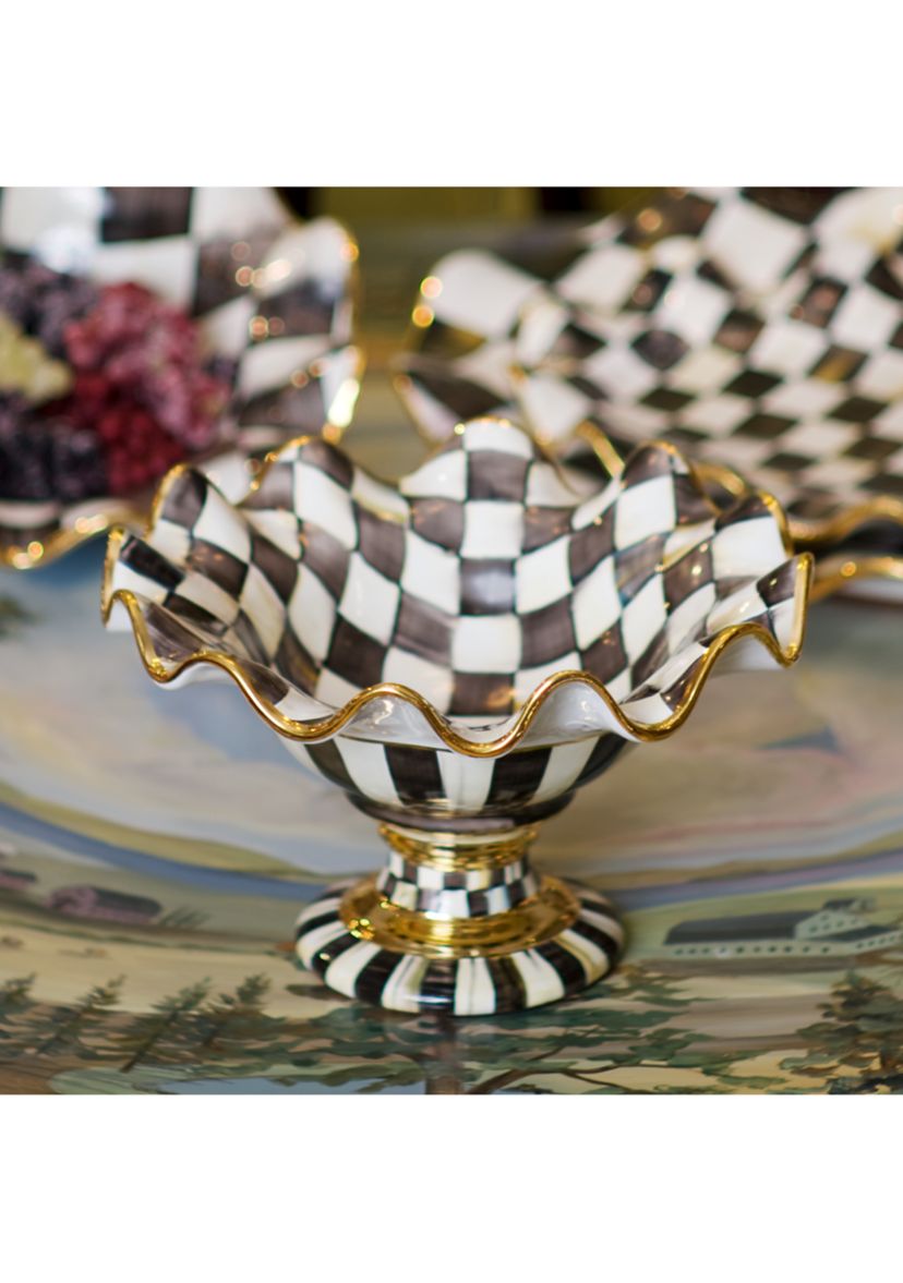 Courtly Check Ceramic Compote