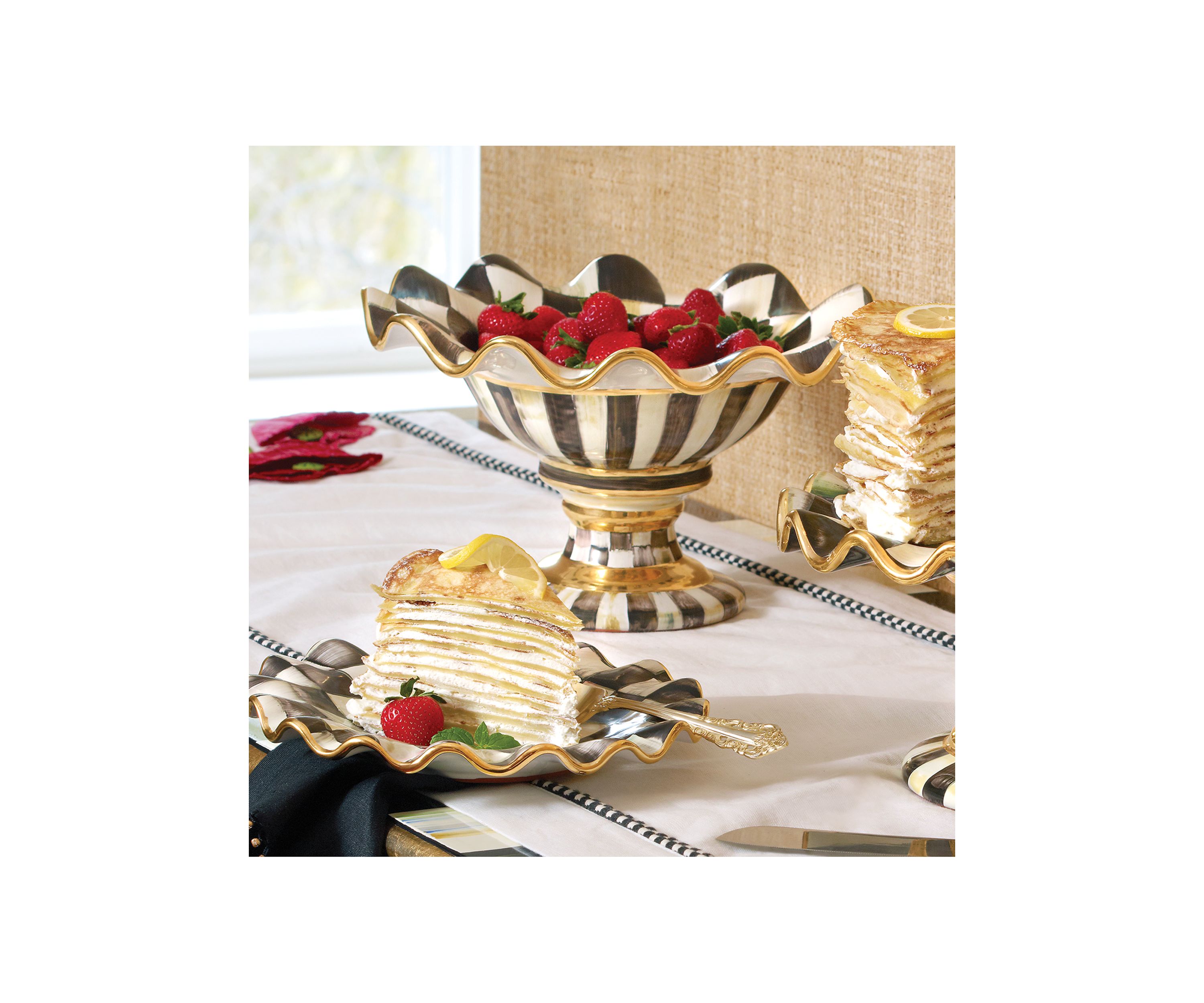 Courtly Check Ceramic Compote