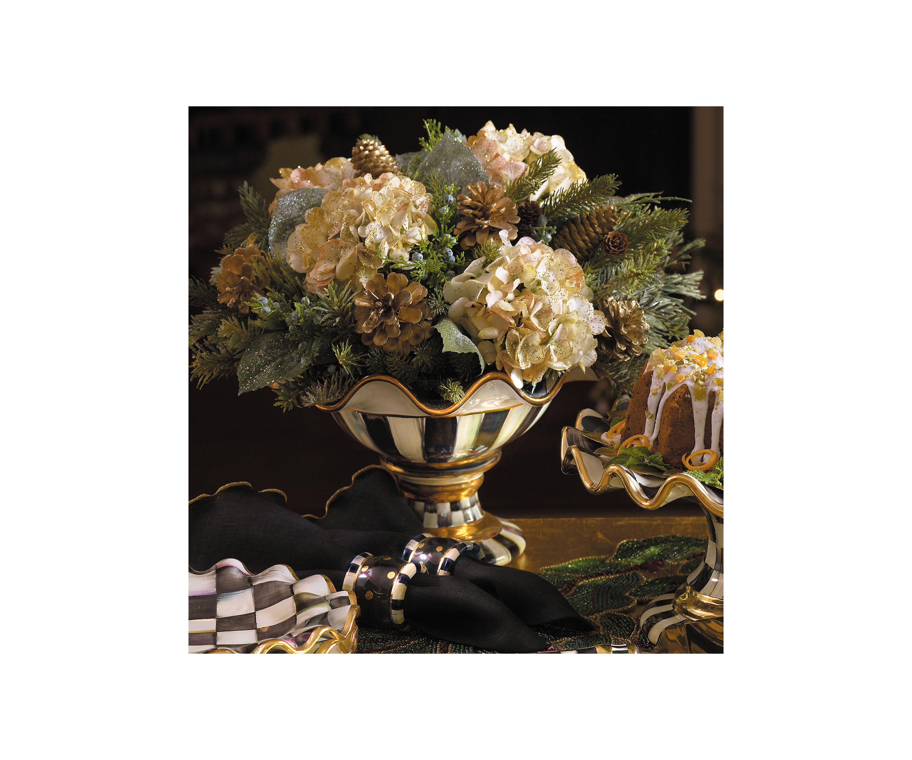 Courtly Check Ceramic Compote