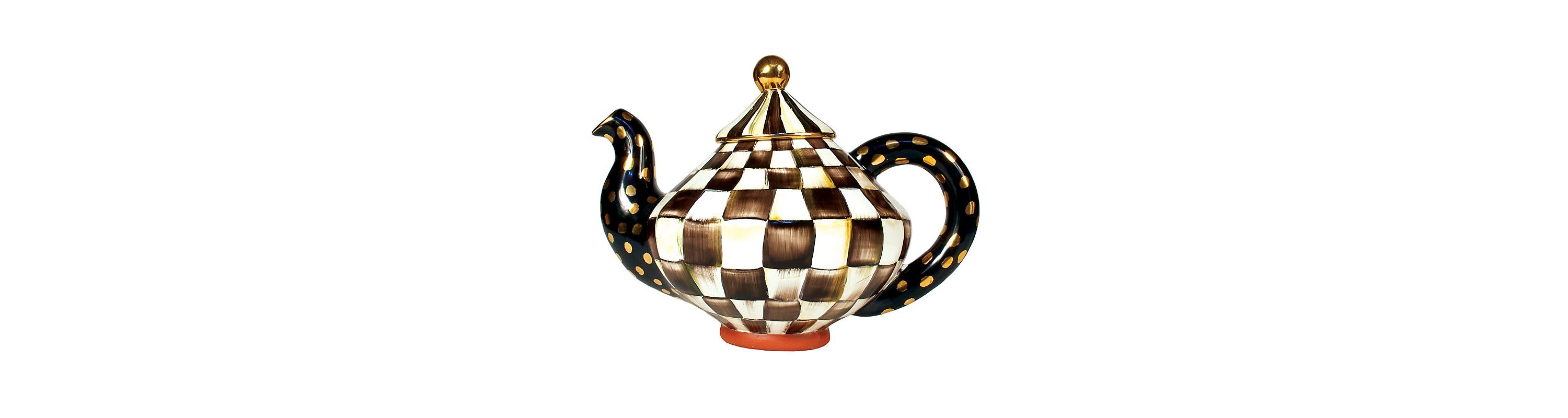 Courtly Check Ceramic Teapot
