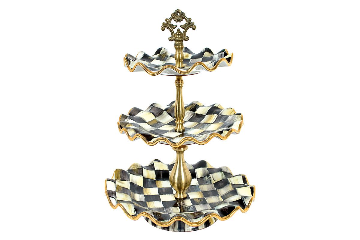 Courtly Check Ceramic Three Tier Sweet Stand