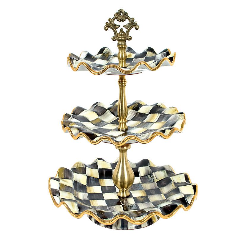 Courtly Check Ceramic Three Tier Sweet Stand