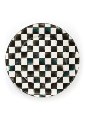 Check Enamel Serving Platter
