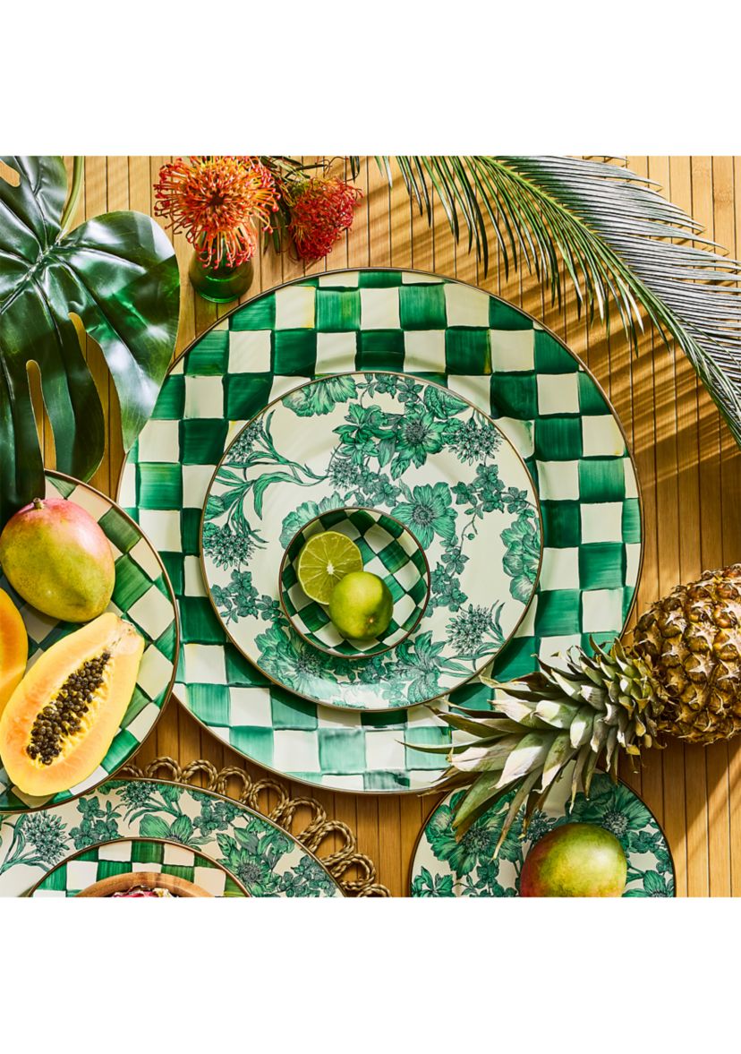 Check Enamel Serving Platter