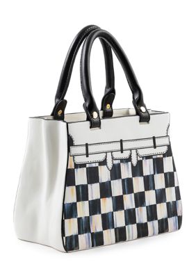 MacKenzie-Childs Doodles and Check Handbag Vase | Belk display picture 3