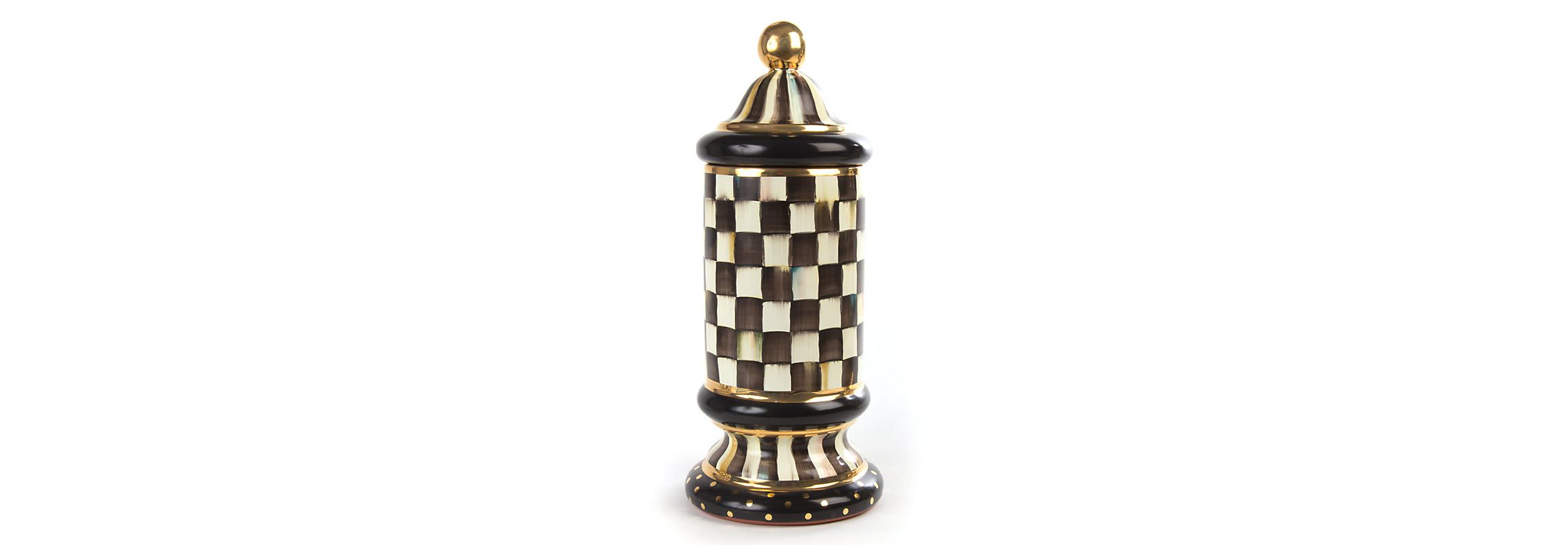 Courtly Check Ceramic Column Canister