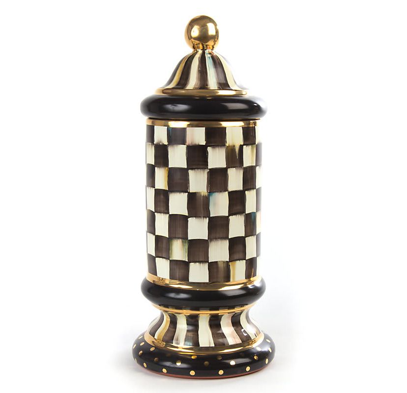 Courtly Check Ceramic Column Canister