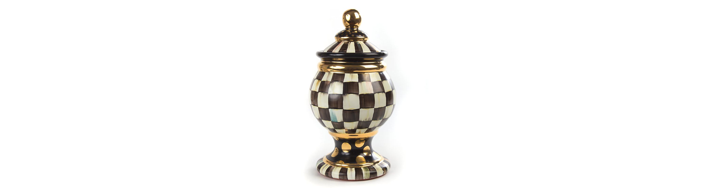 Courtly Check Ceramic Globe Canister
