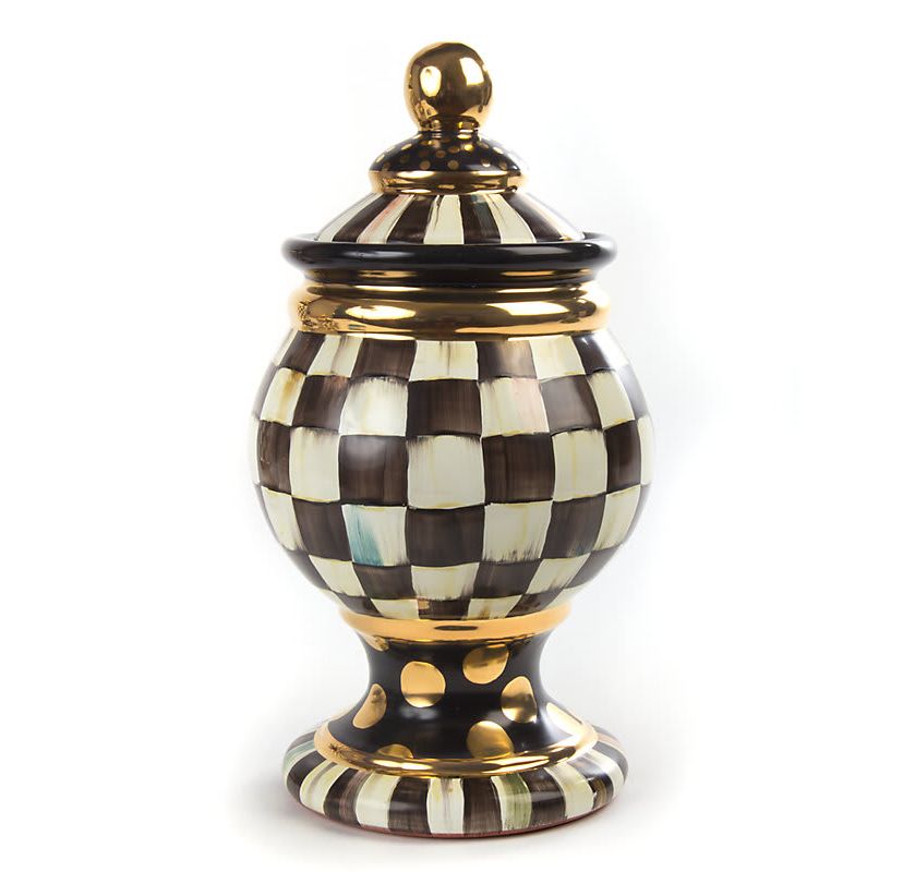 Courtly Check Ceramic Globe Canister